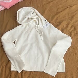 Banana Republic White Ribbed Sweater